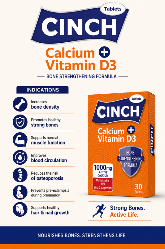 CINCH Calcium + Vitamin D3 Tablets - Nutrixon