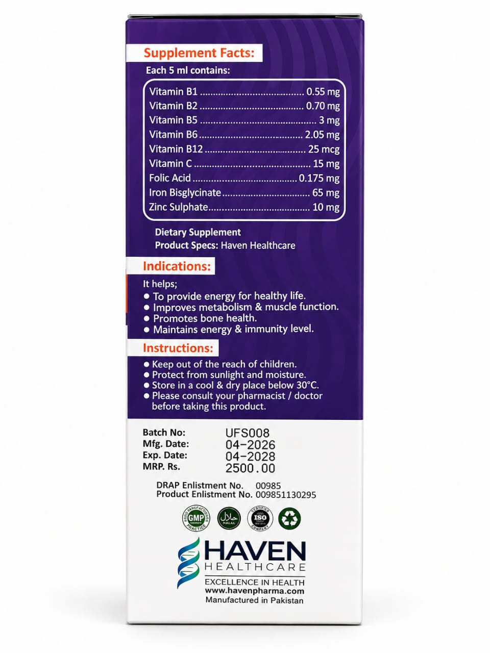 Vitfol Syrup 120ml | Sugar-Free Multivitamins & Minerals