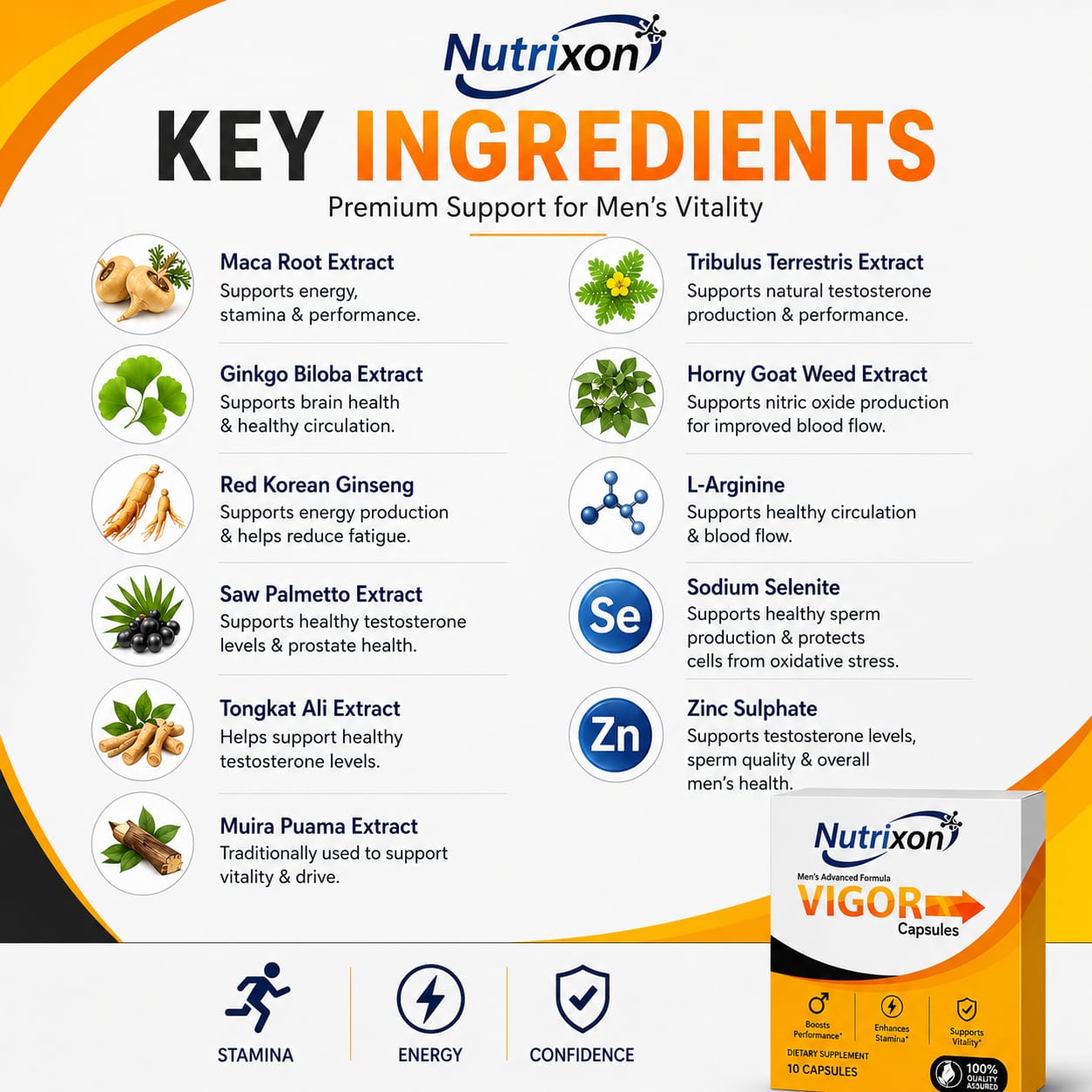 Nutrixon VIGOR Capsules for Men – Energy, Stamina & Vitality Support