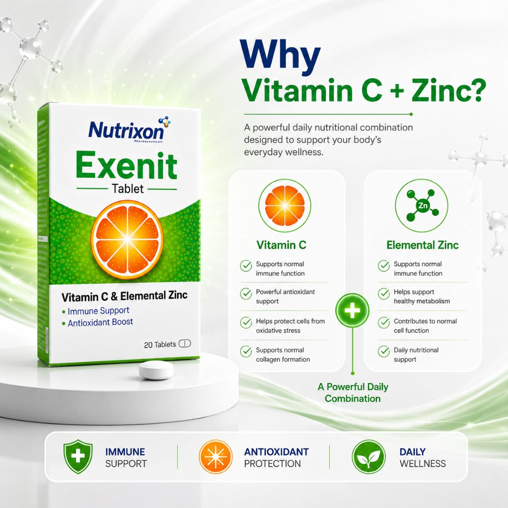 Exenit Tablet — Vitamin C & Elemental Zinc - Nutrixon